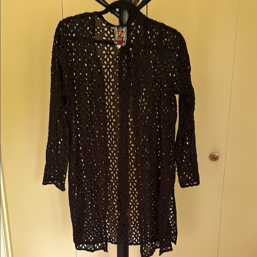 Johnny Was Black Lace Cardigan